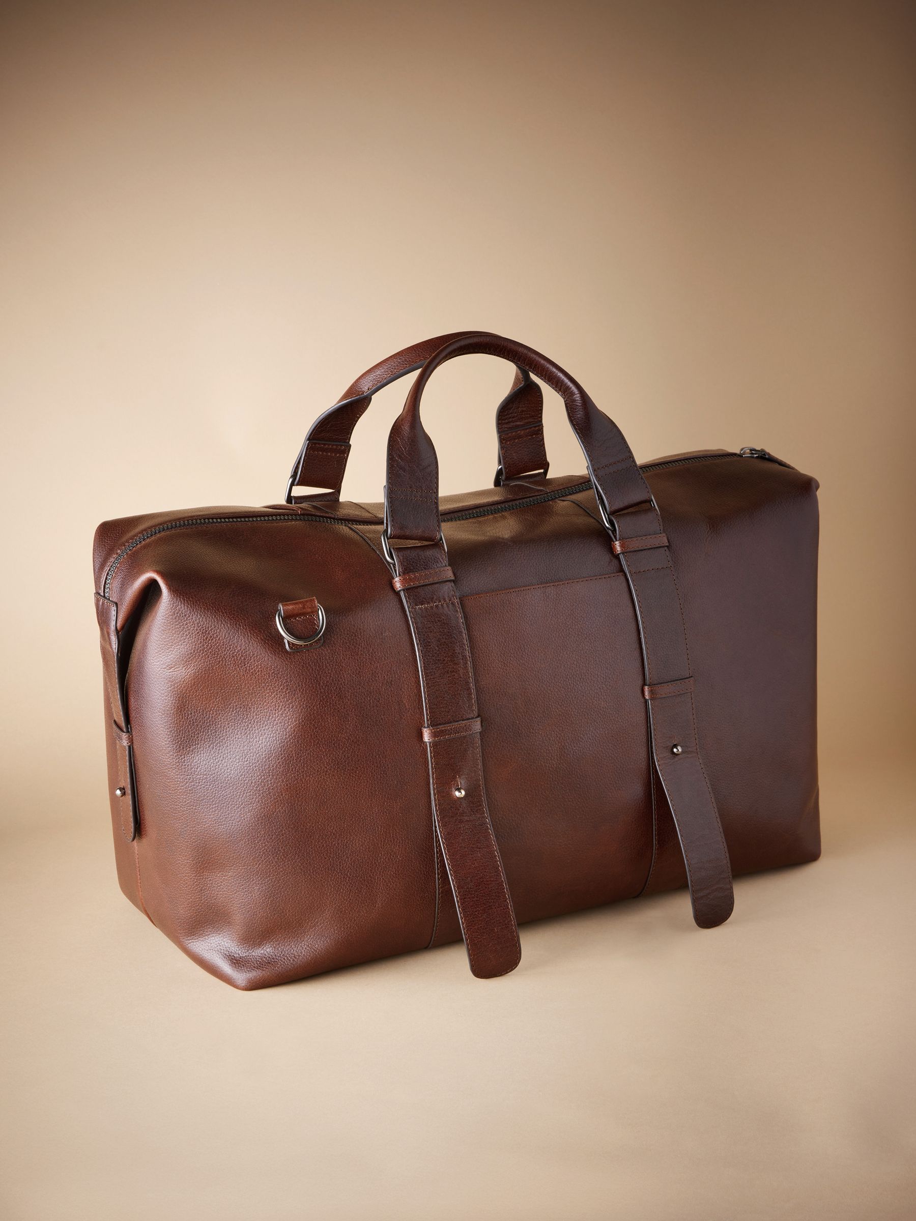 Buy Brown Signature Leather Holdall from Next Ireland