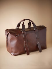 Brown Signature Leather Holdall - Image 2 of 9