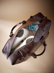 Brown Signature Leather Holdall - Image 3 of 9