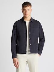 Remus Uomo Blue Regular Fit 100% Cotton Twill Utility Jacket - Image 1 of 6