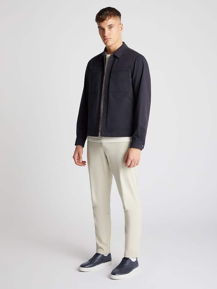 Remus Uomo Blue Regular Fit 100% Cotton Twill Utility Jacket - Image 2 of 6