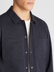 Remus Uomo Blue Regular Fit 100% Cotton Twill Utility Jacket - Image 5 of 6