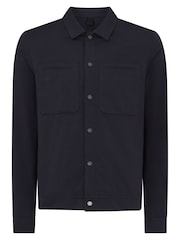 Remus Uomo Blue Regular Fit 100% Cotton Twill Utility Jacket - Image 6 of 6