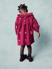 Pink Raspberry Embroidered Collar 100% Cotton Dress (3mths-8yrs) - Image 3 of 6