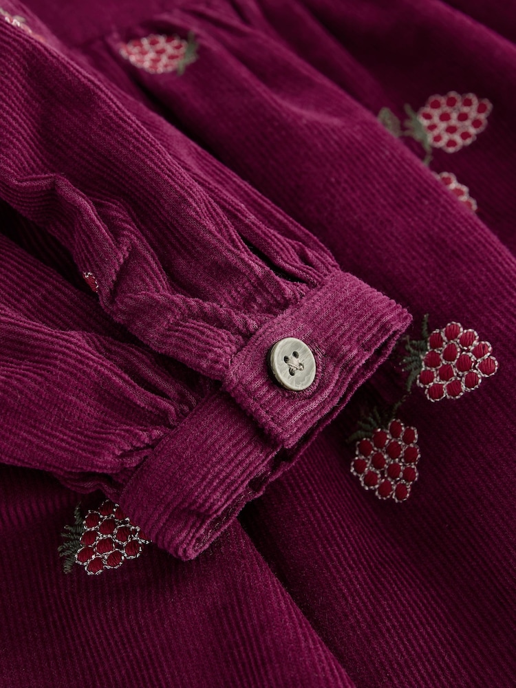 Pink Raspberry Embroidered Collar 100% Cotton Dress (3mths-8yrs) - Image 6 of 6