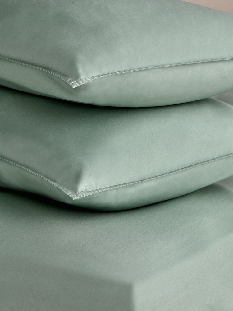 MADE.COM Sage Green Cosy Washed Cotton Pillowcase Set of 2 - Image 4 of 4 MADE.COM Sage Green Cosy Washed Cotton Pillowcase Set of 2 - Image 4 of 4