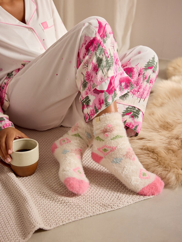 Bath & Body Works Pink Cosy Ski Socks 2 Pack - Image 1 of 7