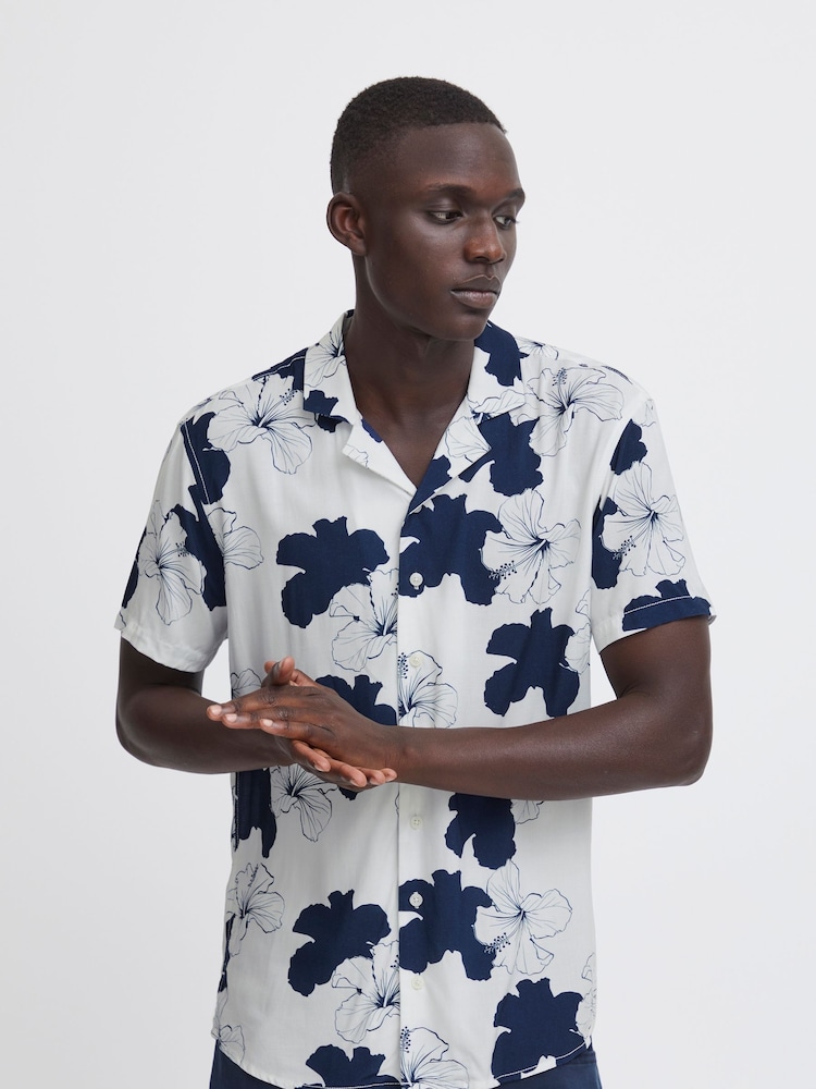 Blend Blue Floral Short Sleeve Shirt - Image 1 of 5