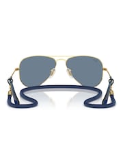 Ray-Ban Junior Gold Tone Rj9506S Pilot Sunglasses - Image 4 of 6