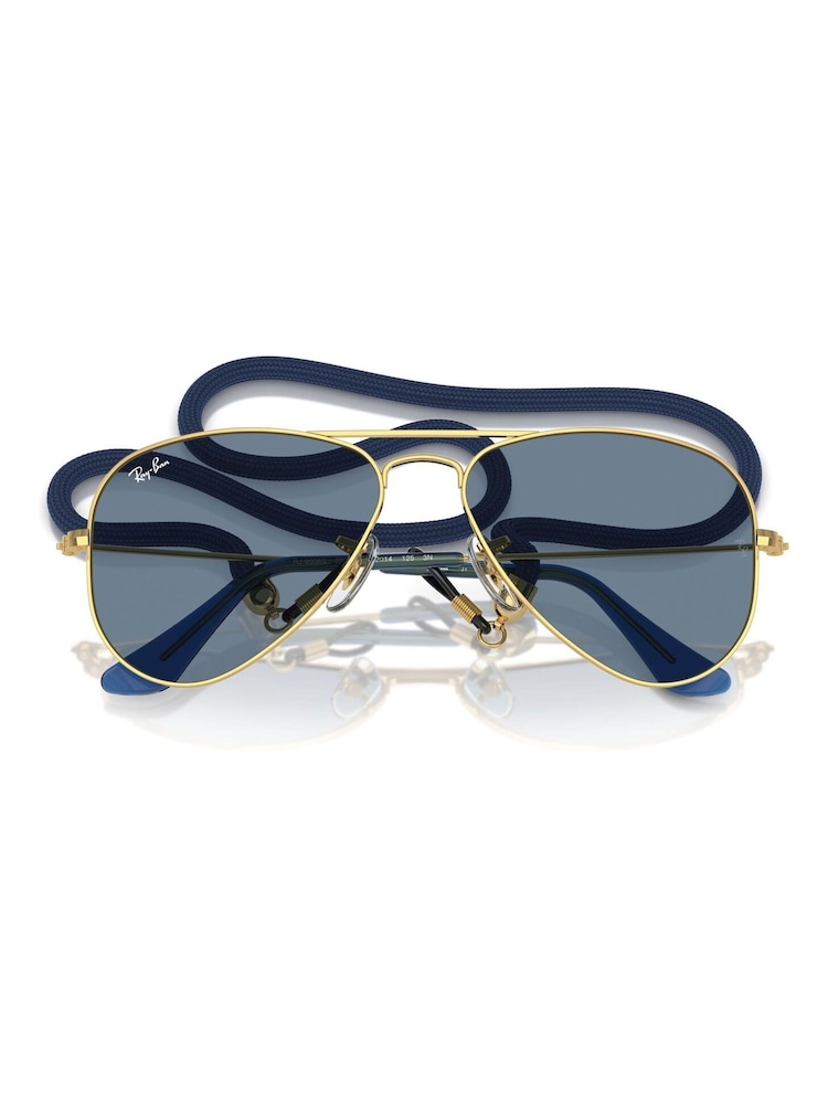 Ray-Ban Junior Gold Tone Rj9506S Pilot Sunglasses - Image 6 of 6