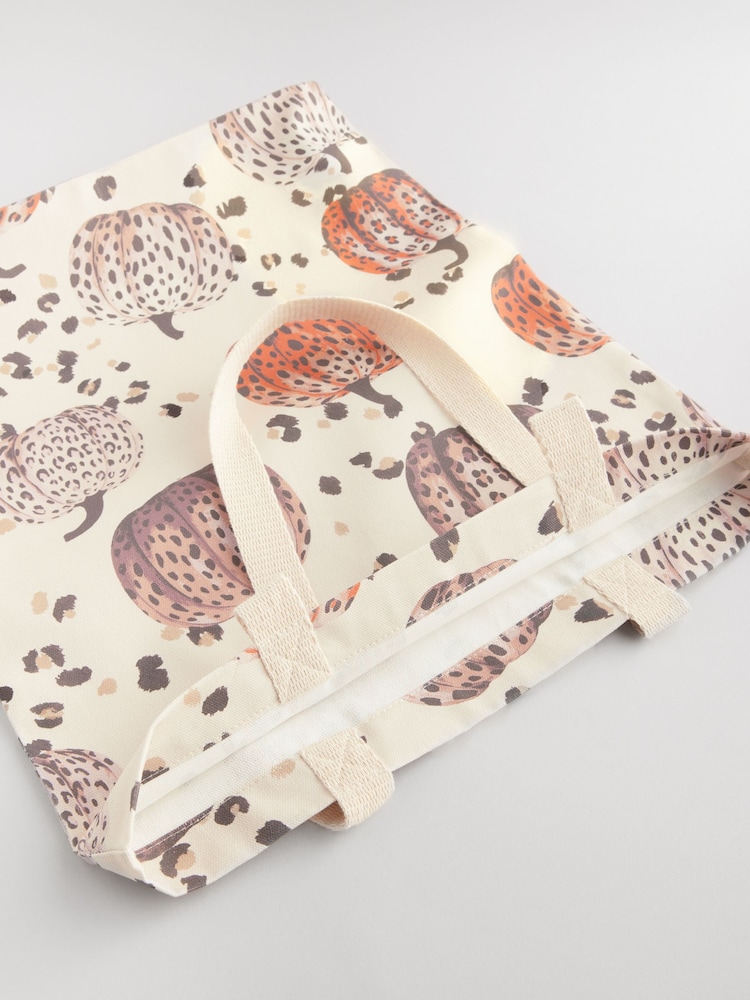 Cream 100% Cotton Pumpkin Reusable Bag For Life - Image 7 of 7