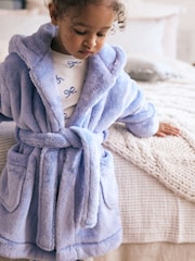 Blue Soft Touch Fleece Dressing Gown (9mths-16yrs) - Image 1 of 9