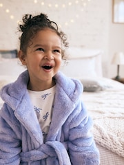 Blue Soft Touch Fleece Dressing Gown (9mths-16yrs) - Image 4 of 9