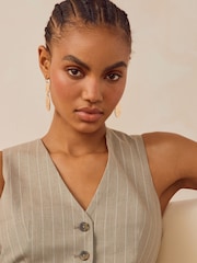 Gold Tone Cutout Earrings - Image 2 of 3
