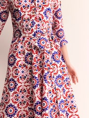 Boden Red Amy 100% Cotton Midi Shirt Dress - Image 3 of 6