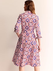 Boden Red Amy 100% Cotton Midi Shirt Dress - Image 4 of 6