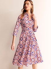 Boden Red Amy 100% Cotton Midi Shirt Dress - Image 5 of 6