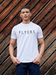 Flyers Mens Classic Fit Text 100% Cotton T-Shirt - Image 1 of 8