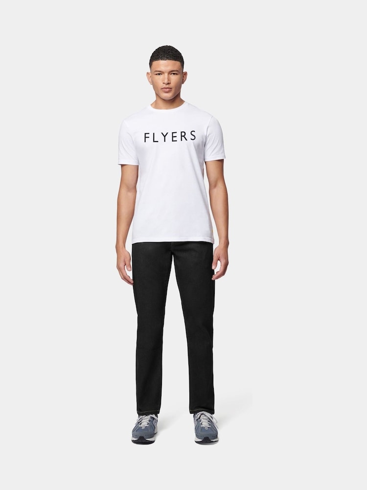Flyers Mens Classic Fit Text 100% Cotton T-Shirt - Image 2 of 8