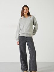 Hush Grey Beck Layered 100% Cotton Sweatshirt - Image 3 of 6