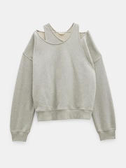 Hush Grey Beck Layered 100% Cotton Sweatshirt - Image 6 of 6