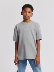 Jack Wills Grey Boys Loose Fit Debdon 100% Cotton T-Shirt - Image 1 of 4