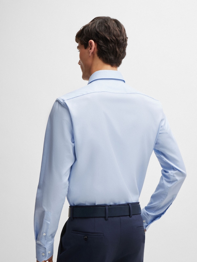BOSS Blue Regular-Fit Shirt In Structured Easy-Iron Stretch Cotton - Image 2 of 6