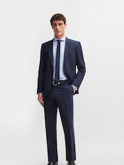 BOSS Blue Regular-Fit Shirt In Structured Easy-Iron Stretch Cotton - Image 4 of 6