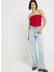 River Island Red Ruffle Bandeau Top - Image 1 of 3