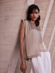 Mint Velvet Gold Sleeveless Top - Image 1 of 4