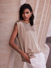 Mint Velvet Gold Sleeveless Top - Image 2 of 4