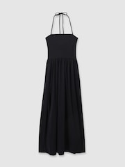 Reiss Navy Yara Removable Strap Jersey Beach Dress - Image 2 of 5