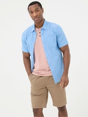 FatFace Bugle Blue Linen Cotton Shirt - Image 1 of 4