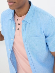 FatFace Bugle Blue Linen Cotton Shirt - Image 3 of 4