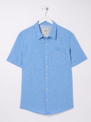 FatFace Bugle Blue Linen Cotton Shirt - Image 4 of 4