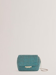 Ted Baker Blue Glitters Crystal Mini Cross-Body Bag - Image 1 of 5