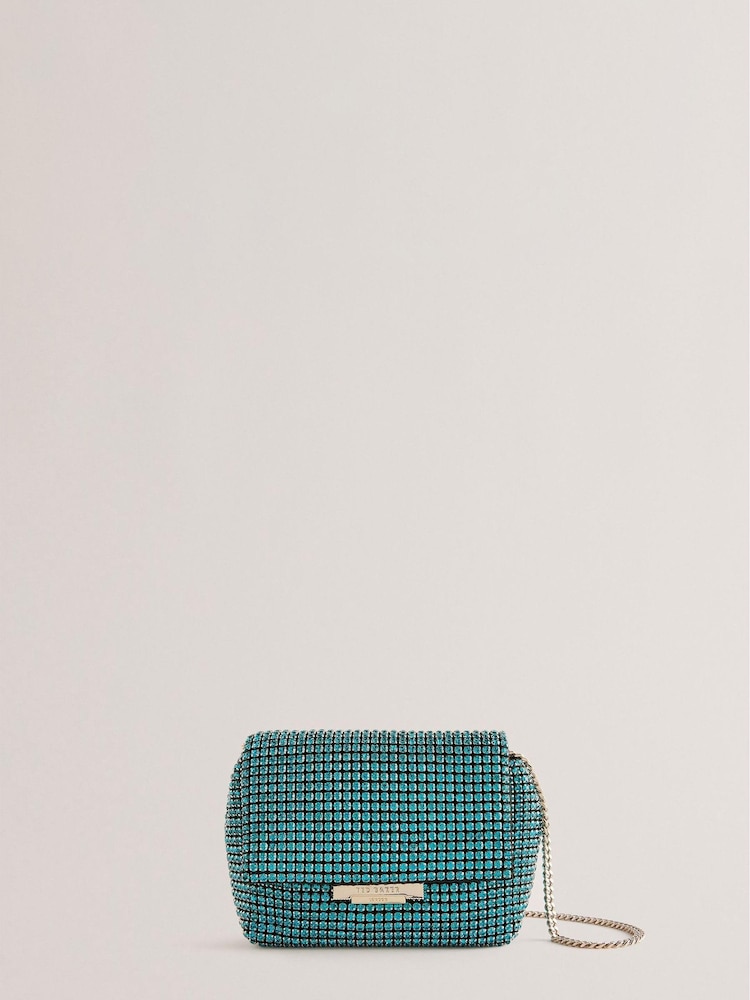Ted Baker Blue Glitters Crystal Mini Cross-Body Bag - Image 1 of 5