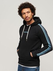 Superdry Black Terrain Striped Logo Hoodie - Image 1 of 6