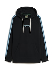 Superdry Black Terrain Striped Logo Hoodie - Image 4 of 6