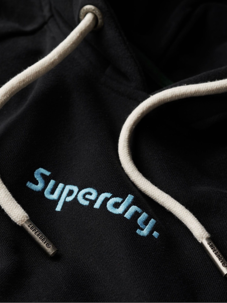 Superdry Black Terrain Striped Logo Hoodie - Image 6 of 6
