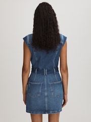 Paige Belted Denim Mini Dress - Image 4 of 5