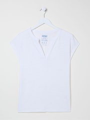 FATFACE White Linen Notch Neck Top - Image 9 of 9