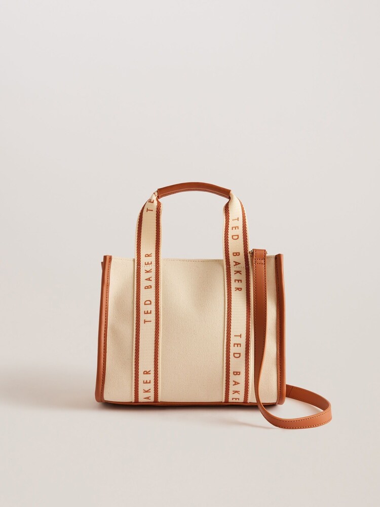 Ted Baker Natural Georjea Branded Webbing Canvas Small Tote Bag - Image 2 of 5
