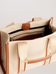 Ted Baker Natural Georjea Branded Webbing Canvas Small Tote Bag - Image 5 of 5