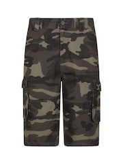Mountain Warehouse Green Mens Camo 100% Cotton Lightweight Cargo Shorts - Image 1 of 4