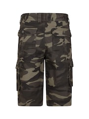 Mountain Warehouse Green Mens Camo 100% Cotton Lightweight Cargo Shorts - Image 2 of 4