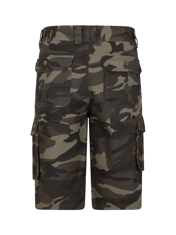 Mountain Warehouse Green Mens Camo 100% Cotton Lightweight Cargo Shorts - Image 2 of 4