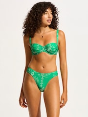 Seafolly Green Atlantis High Leg Ruched Side Bikini - Image 4 of 6