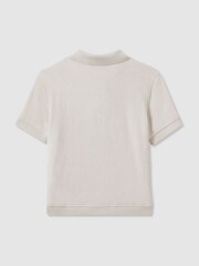 Off White - Reiss חולצת בד מגבת עם צווארון קובני, דגם Eden - תמונה 2 מתוך 4