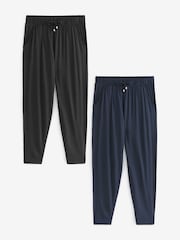 Zwart/marineblauw - 2 Jersey joggingbroeken - Image 1 of 7